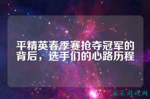 平精英春季赛抢夺冠军的背后,选手们的心路历程