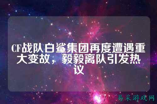 CF战队白鲨集团再度遭遇重大变故，毅毅离队引发热议