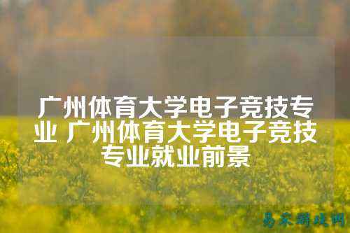广州体育大学电子竞技专业 广州体育大学电子竞技专业就业前景