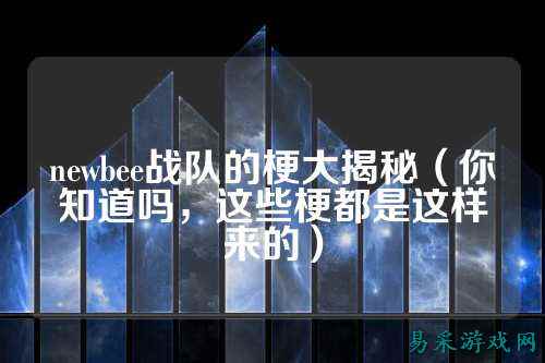 newbee战队的梗大揭秘（你知道吗，这些梗都是这样来的）