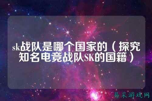 sk战队是哪个国家的（探究知名电竞战队SK的国籍）