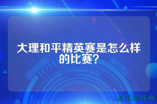 大理和平精英赛是怎么样的比赛?