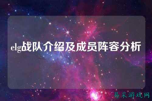 elg战队介绍及成员阵容分析