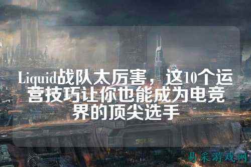 Liquid战队太厉害，这10个运营技巧让你也能成为电竞界的顶尖选手