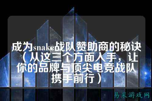 成为snake战队赞助商的秘诀（从这三个方面入手，让你的品牌与顶尖电竞战队携手前行）