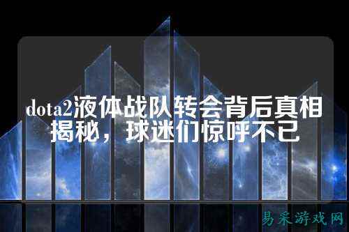dota2液体战队转会背后真相揭秘，球迷们惊呼不已