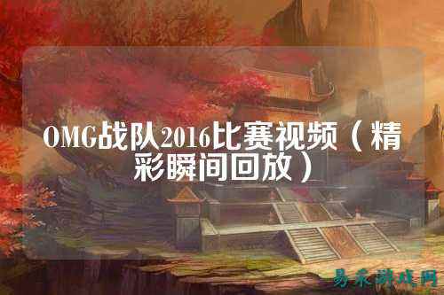 OMG战队2016比赛视频（精彩瞬间回放）