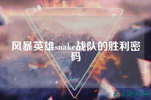 风暴英雄snake战队的胜利密码