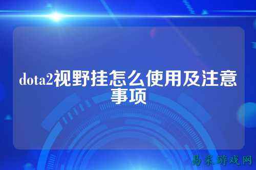 dota2视野挂怎么使用及注意事项