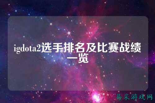 igdota2选手排名及比赛战绩一览