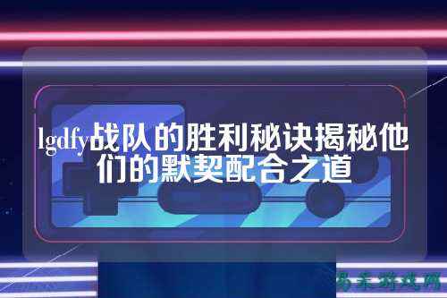 lgdfy战队的胜利秘诀揭秘他们的默契配合之道