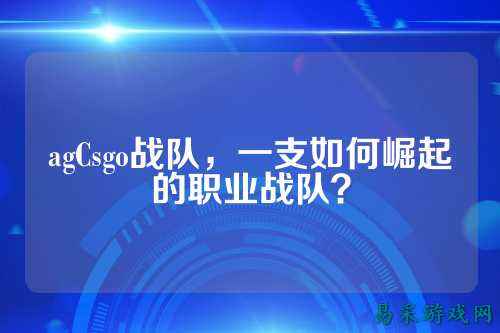 agCsgo战队，一支如何崛起的职业战队？