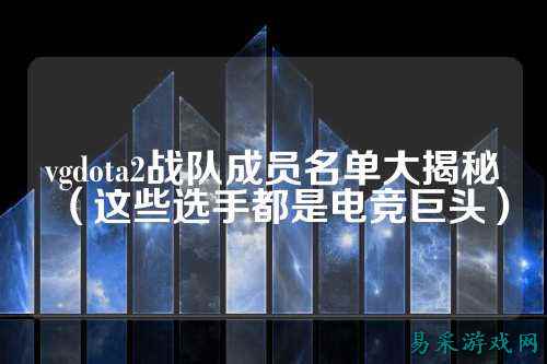 vgdota2战队成员名单大揭秘（这些选手都是电竞巨头）