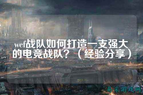 wef战队如何打造一支强大的电竞战队？（经验分享）