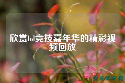 欣赏lol竞技嘉年华的精彩视频回放