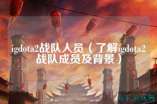 igdota2战队人员（了解igdota2战队成员及背景）