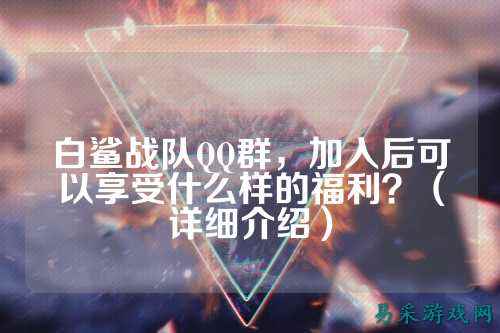 白鲨战队QQ群，加入后可以享受什么样的福利？（详细介绍）