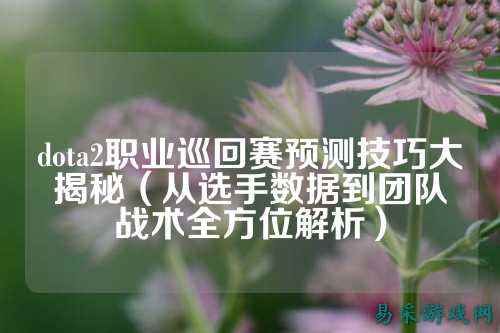 dota2职业巡回赛预测技巧大揭秘(从选手数据到团队战术全方位解析)