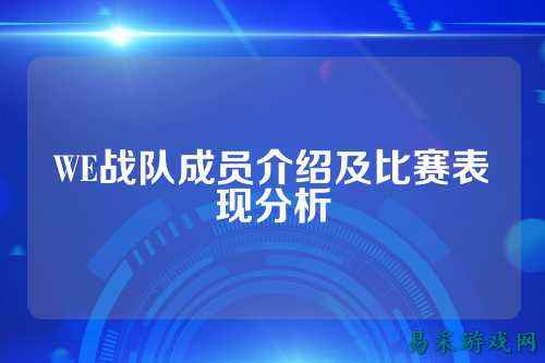 WE战队成员介绍及比赛表现分析
