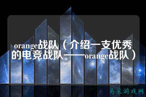 orange战队（介绍一支优秀的电竞战队——orange战队）