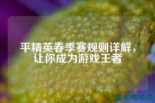 平精英春季赛规则详解,让你成为游戏王者