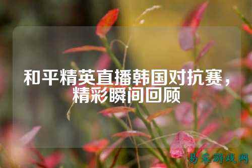 和平精英直播韩国对抗赛,精彩瞬间回顾