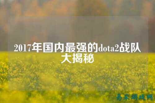 2017年国内最强的dota2战队大揭秘