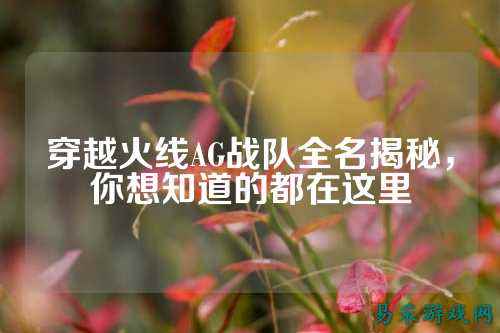 穿越火线AG战队全名揭秘，你想知道的都在这里