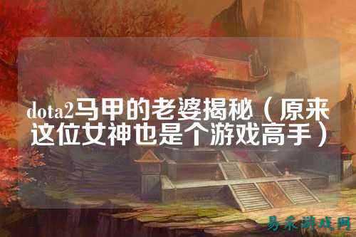 dota2马甲的老婆揭秘(原来这位女神也是个游戏高手)