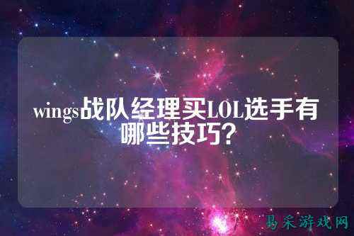 wings战队经理买LOL选手有哪些技巧？