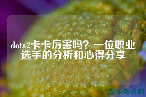 dota2卡卡厉害吗？一位职业选手的分析和心得分享