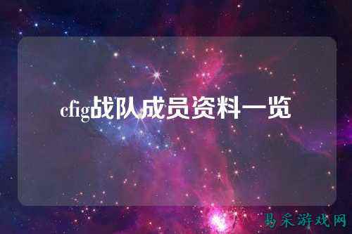 cfig战队成员资料一览