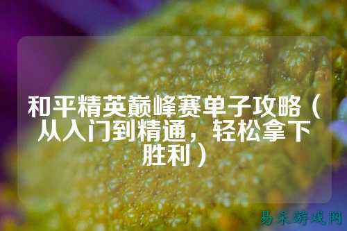 和平精英巅峰赛单子攻略(从入门到精通,轻松拿下胜利)