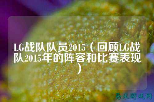 LG战队队员2015（回顾LG战队2015年的阵容和比赛表现）