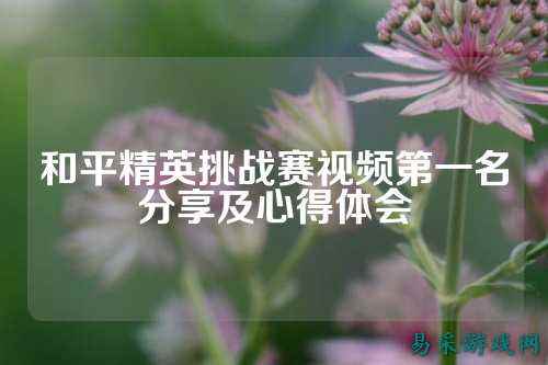和平精英挑战赛视频第一名分享及心得体会