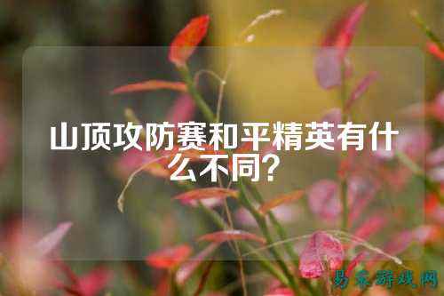 山顶攻防赛和平精英有什么不同？