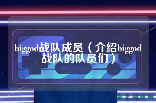 biggod战队成员（介绍biggod战队的队员们）