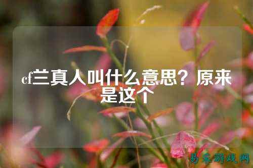 cf兰真人叫什么意思?原来是这个