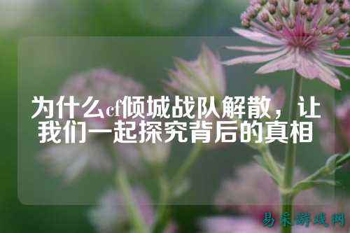 为什么cf倾城战队解散，让我们一起探究背后的真相