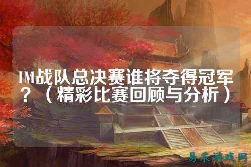 IM战队总决赛谁将夺得冠军？（精彩比赛回顾与分析）