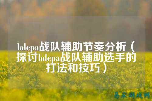 lolepa战队辅助节奏分析（探讨lolepa战队辅助选手的打法和技巧）