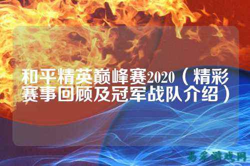 和平精英巅峰赛2020（精彩赛事回顾及冠军战队介绍）