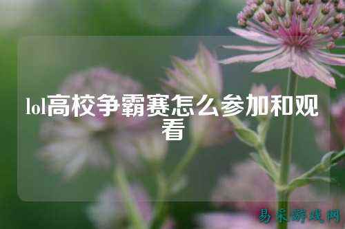 lol高校争霸赛怎么参加和观看