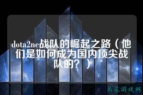 dota2ne战队的崛起之路（他们是如何成为国内顶尖战队的？）