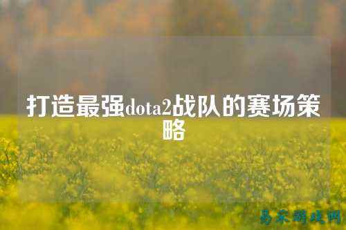 打造最强dota2战队的赛场策略