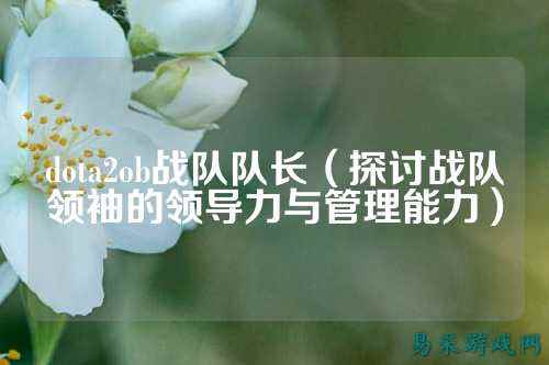 dota2ob战队队长（探讨战队领袖的领导力与管理能力）