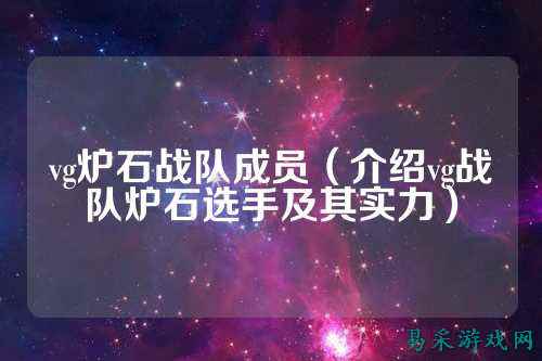 vg炉石战队成员（介绍vg战队炉石选手及其实力）