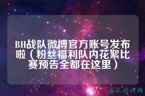 BH战队微博官方账号发布啦（粉丝福利队内花絮比赛预告全都在这里）