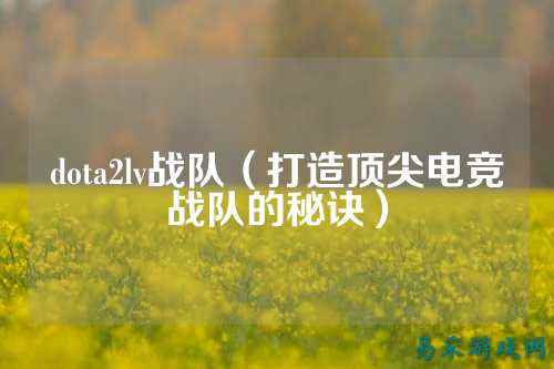dota2lv战队（打造顶尖电竞战队的秘诀）