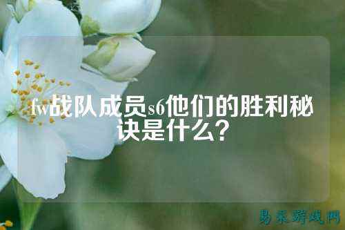fw战队成员s6他们的胜利秘诀是什么？